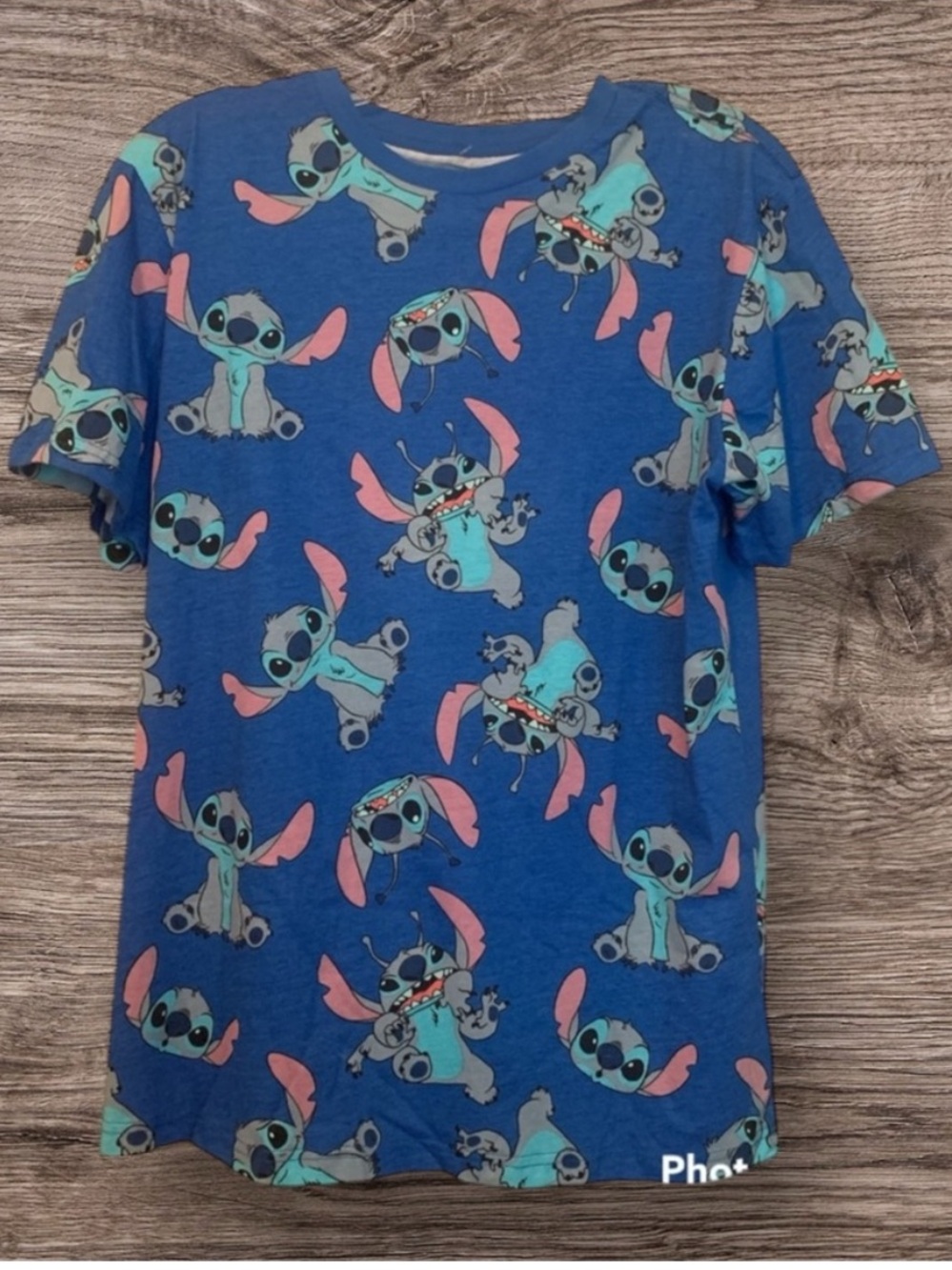 Disney Blue Stitch Allover Print Short Sleeve Tee
